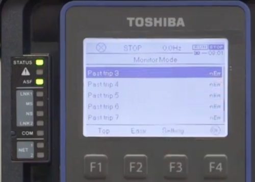 Отображение срабатывания функции STO с помощью светодиода ASF на приводе Toshiba AS3